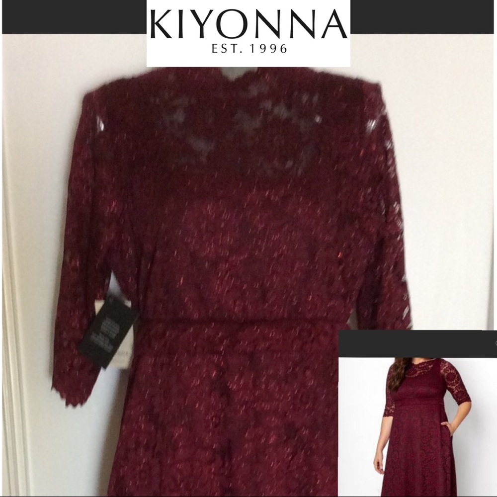 💃🏻Kiyonna Leona Lace/Glittering Garnet gown 2X